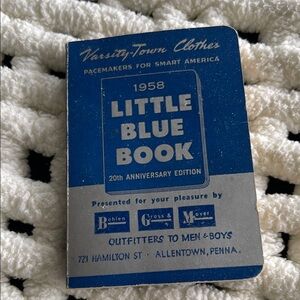 1958 Little Blue Book by Varsity-Town Clothes. EUC